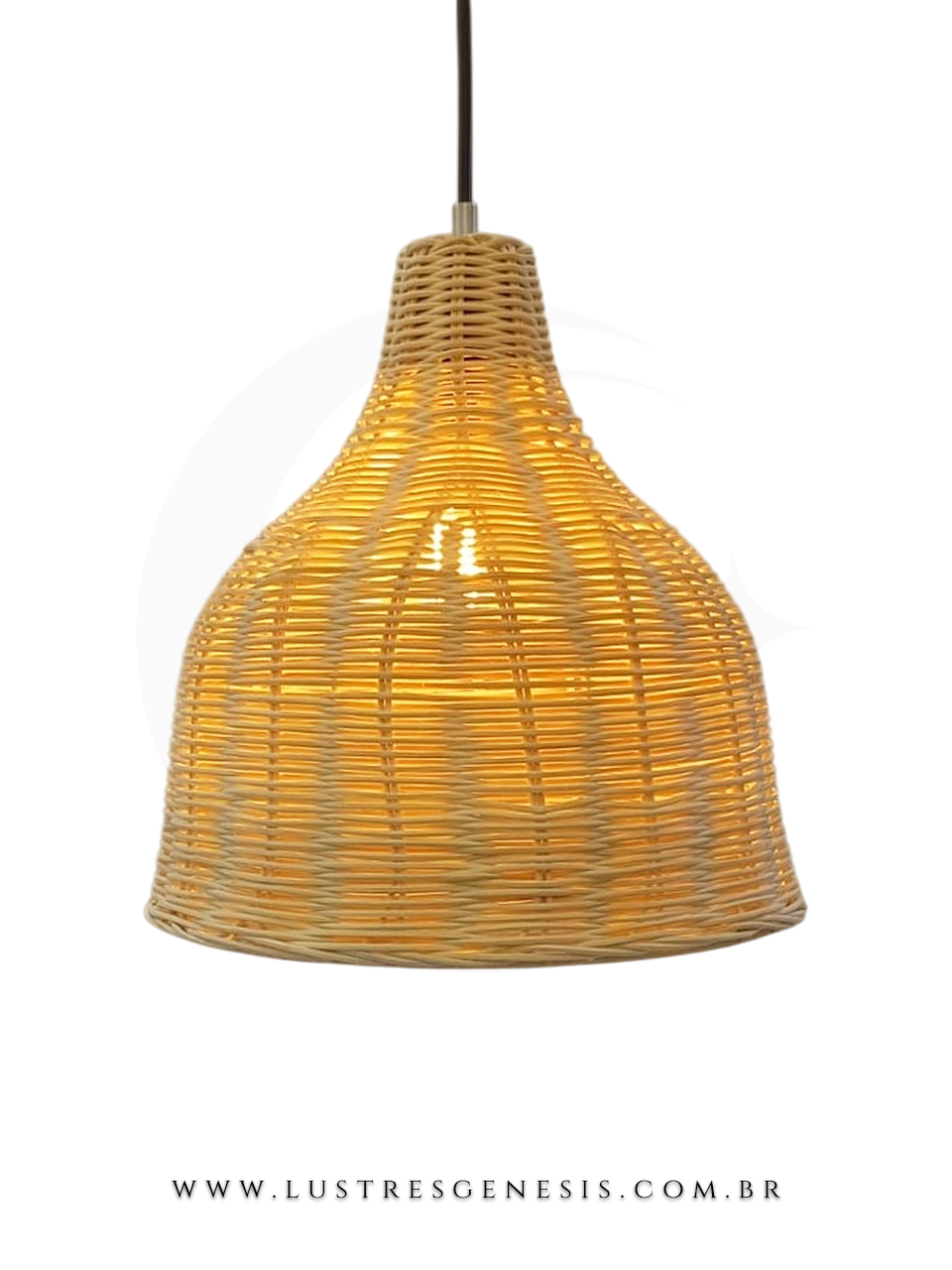 Luminária pendente escandinava de palha natural Ø25cm, ideal para mesas, balcão de cozinha e áreas gourmet